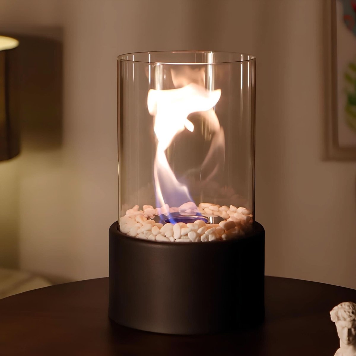 Glasolielampe til Indendørs og Udendørs Brug - Lampe med Flamme Atmosfære