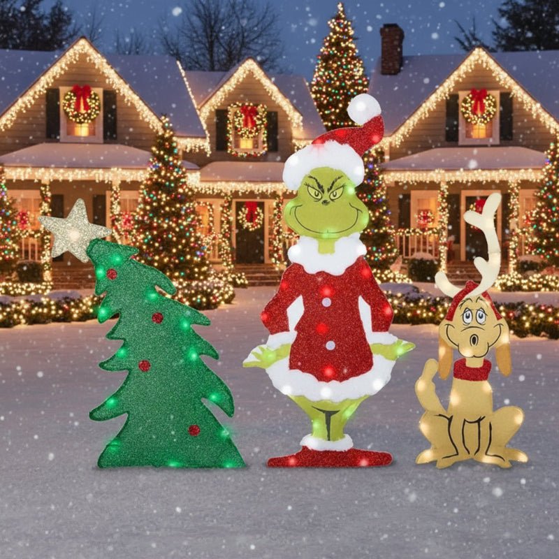 Grinch Havedekoration med LED-belysning til Jul