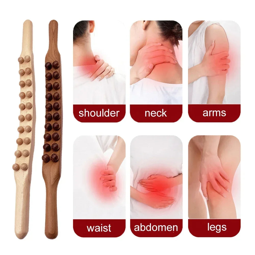 Gua Sha Massage Stick i Træ til Muskelafslapning