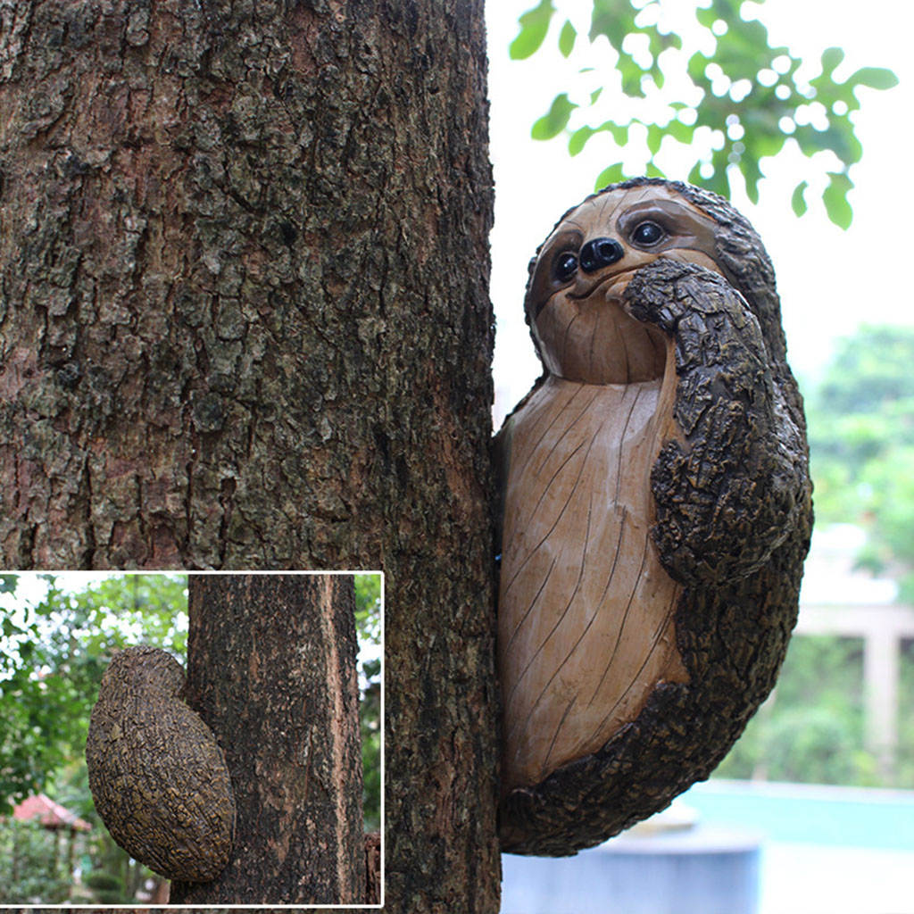 TreeBuddy - Yndig Sloth Tree Hugger-figur til udendørs indretning
