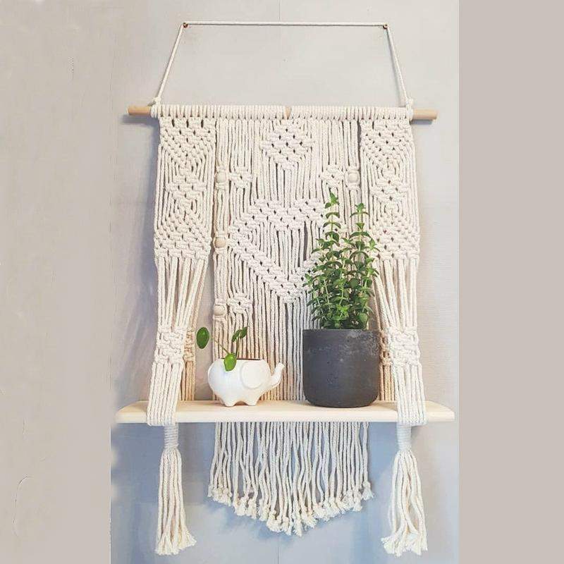 Hængehylde i Macramé til Indretning