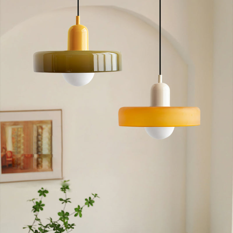 Hængelampe i Farvet Glas Moderne Design