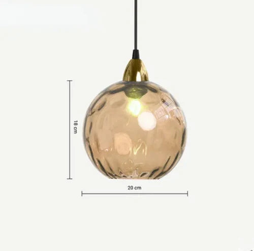 Hængende Lampe i Glaskugle Design Moderne Belysning