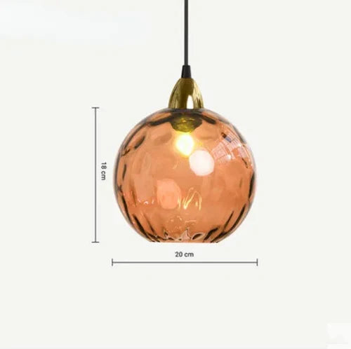 Hængende Lampe i Glaskugle Design Moderne Belysning