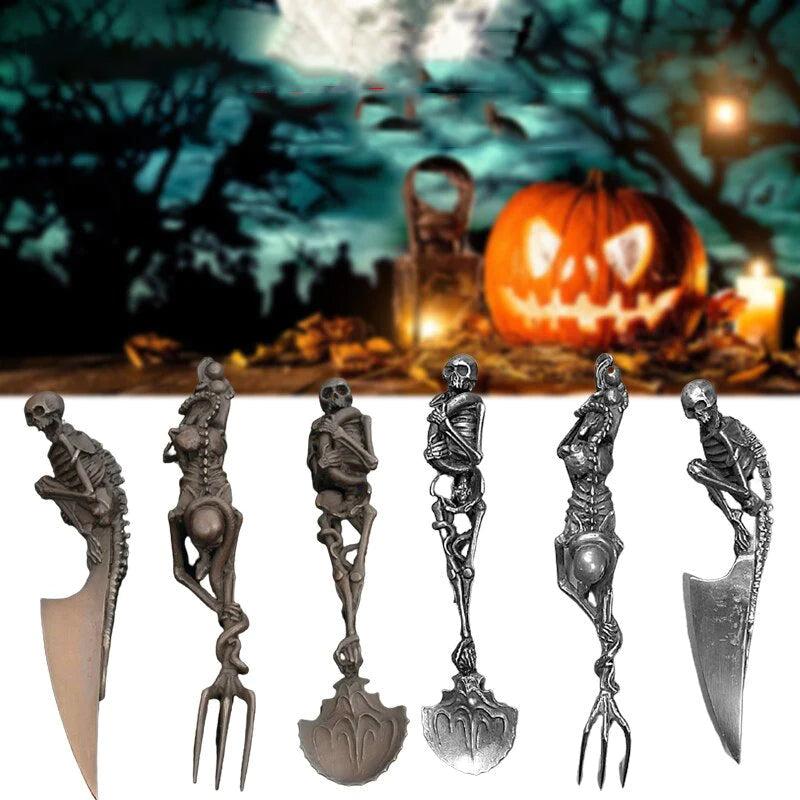 Halloween Bestik Sæt med Skelet Design til Festlige Anledninger