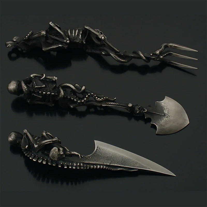 Halloween Bestik Sæt med Skelet Design til Festlige Anledninger