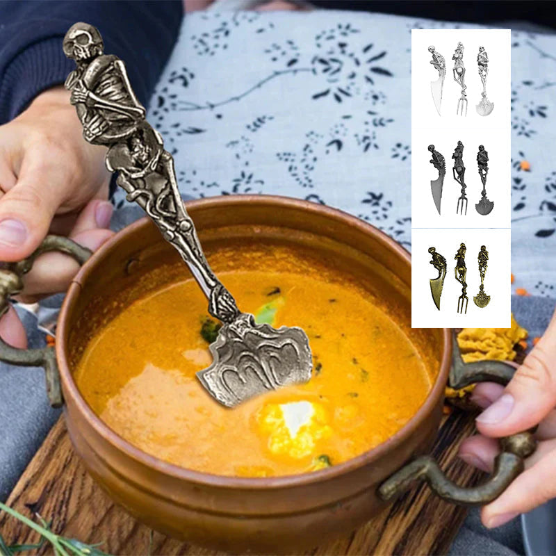 Halloween Bestik Sæt med Skelet Design til Festlige Anledninger