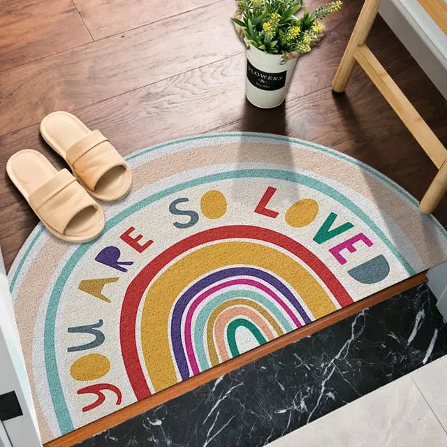 Halvcirkel Dørmåtte med Regnbue- og Vandmelonprint