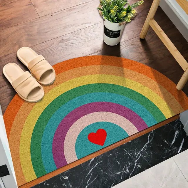 Halvcirkel Dørmåtte med Regnbue- og Vandmelonprint
