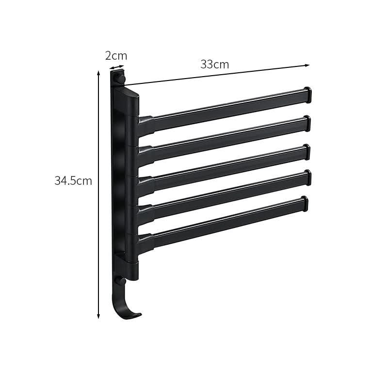 Håndklædeholder til Væg med 5 Arme til Badeværelse Modern Design