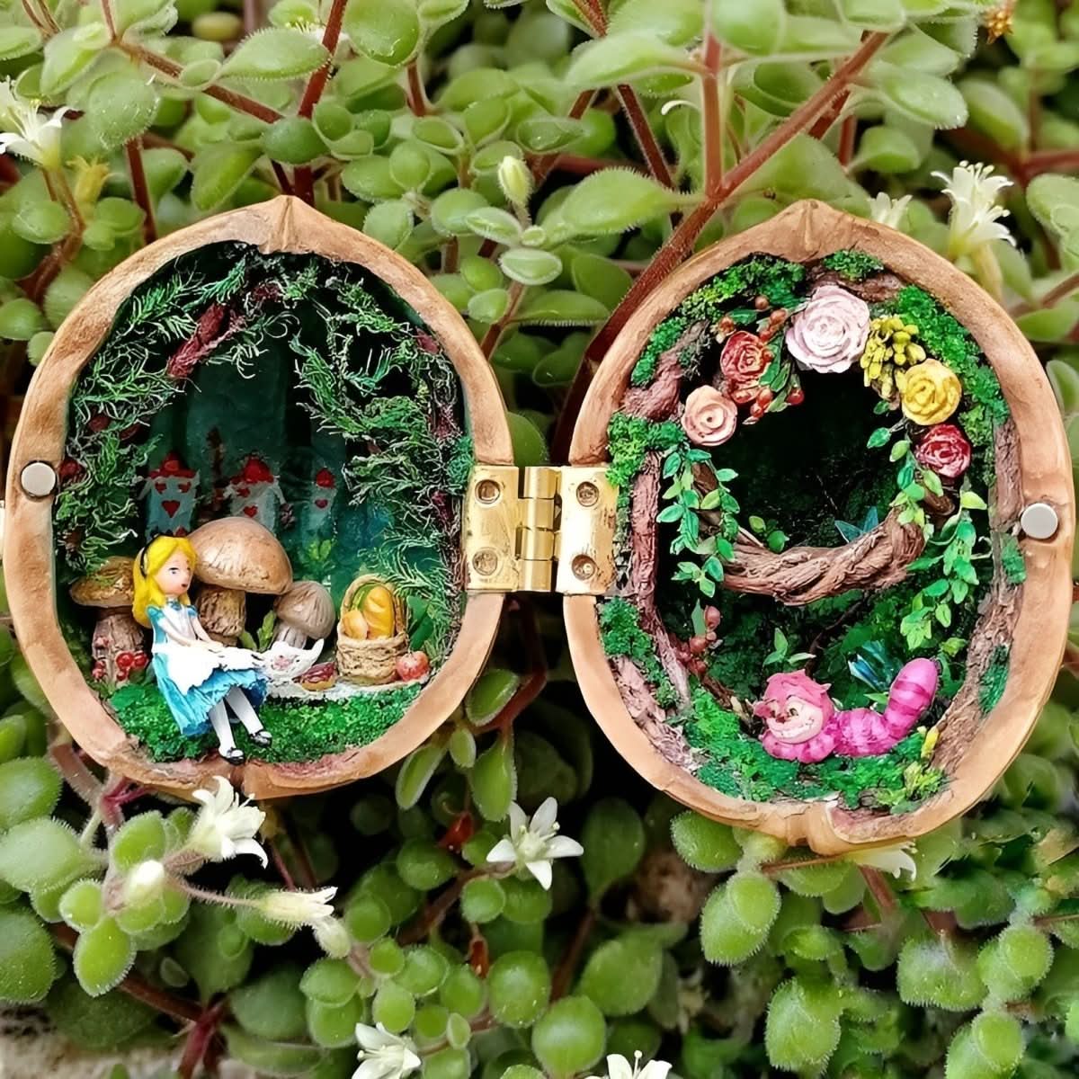 Håndlavet Dukkehus med Indvendig Belysning - Unik Miniature Dekoration