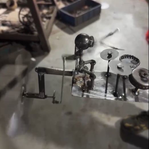 Håndlavet Metal Vindmølle Kinetisk Skulptur