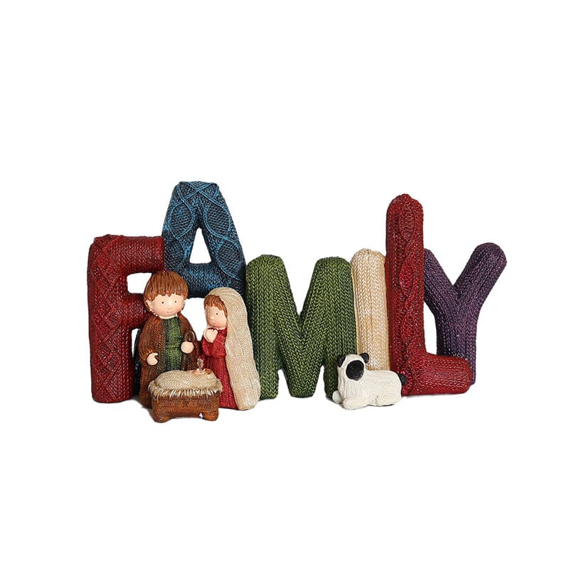 Håndlavet Nativitetsstatue Familie Dekoration