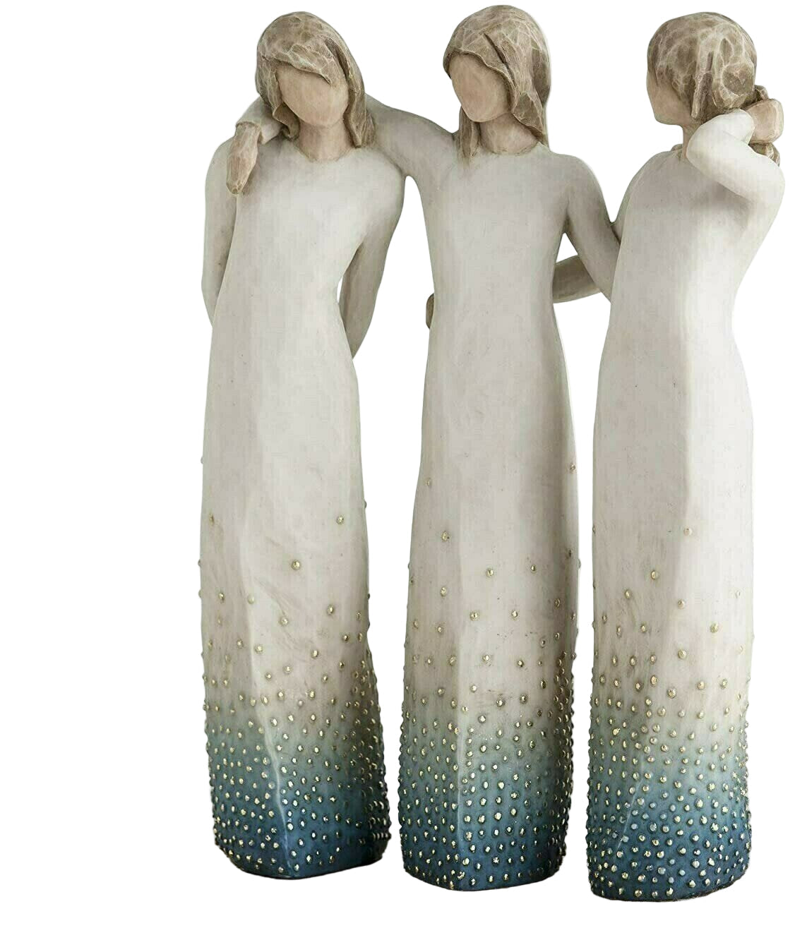 Håndlavet Statue af Søstre - Unik Harpiksgave