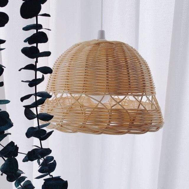 Håndvævet Rattan Loftslampe - Naturlig Hængende Belysning