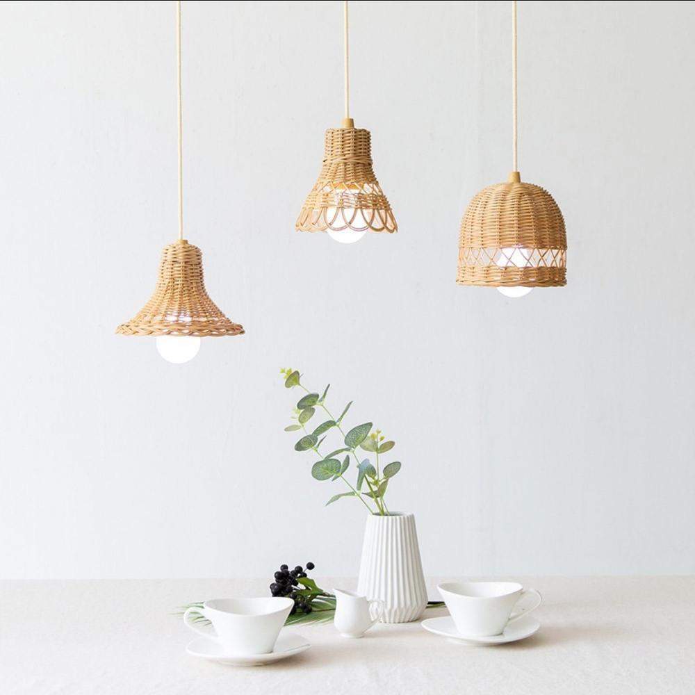 Håndvævet Rattan Loftslampe - Naturlig Hængende Belysning