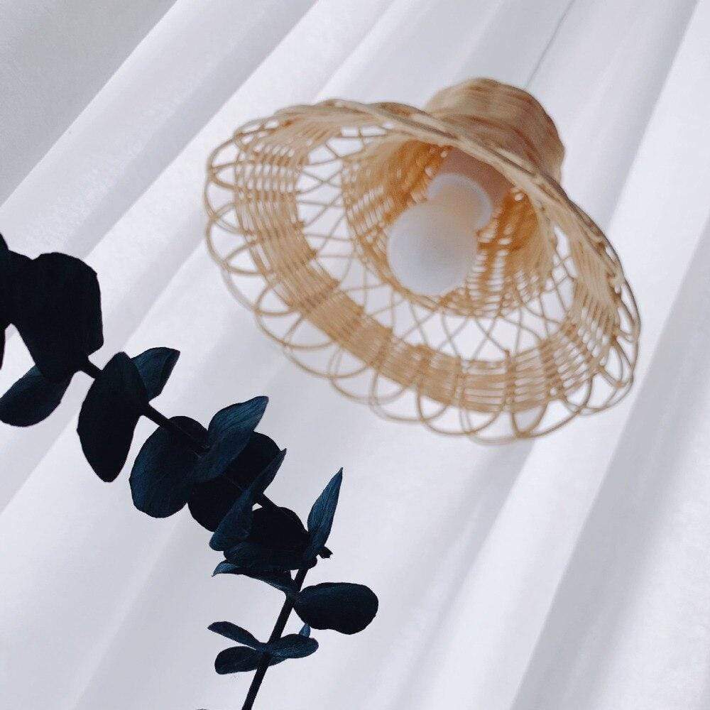 Håndvævet Rattan Loftslampe - Naturlig Hængende Belysning