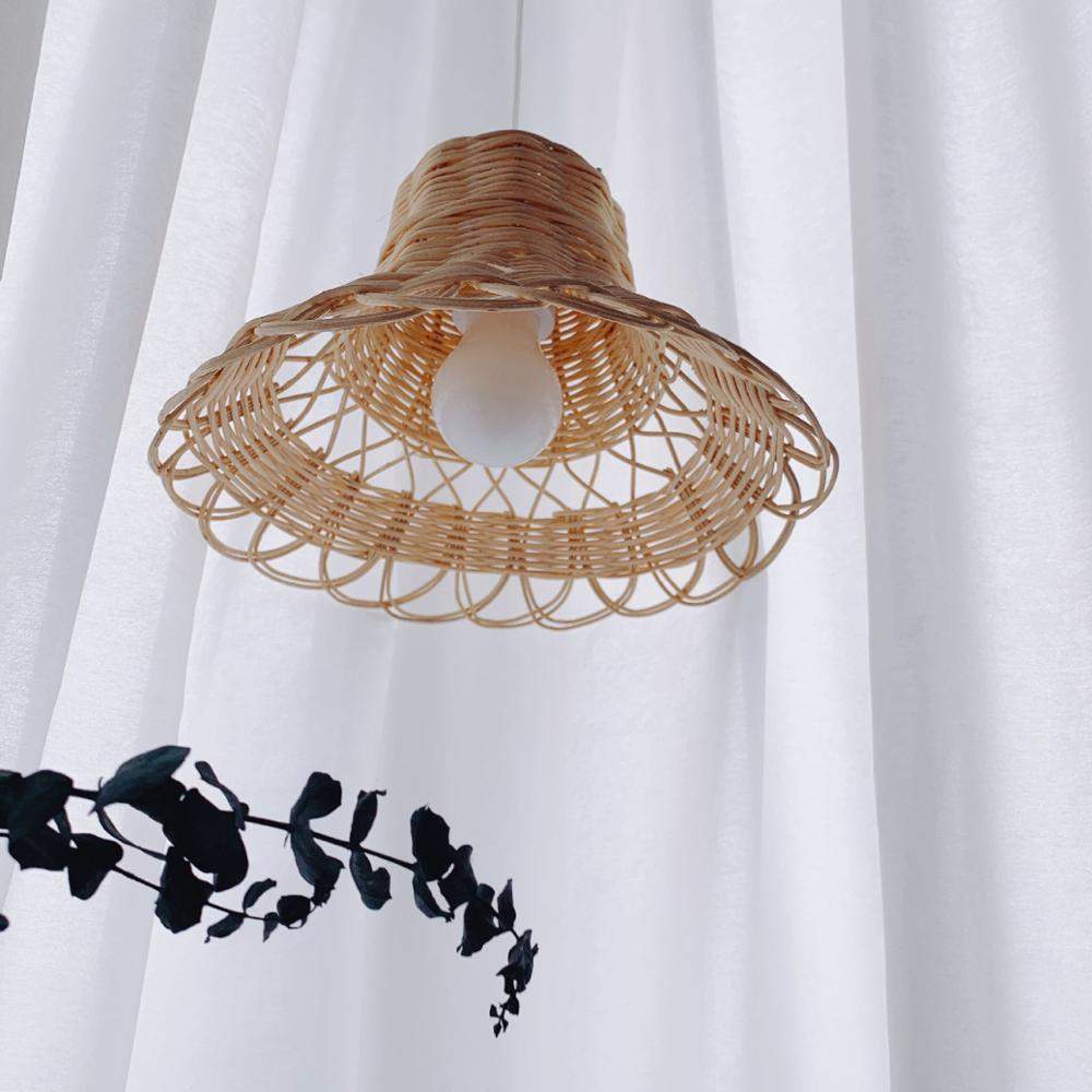 Håndvævet Rattan Loftslampe - Naturlig Hængende Belysning