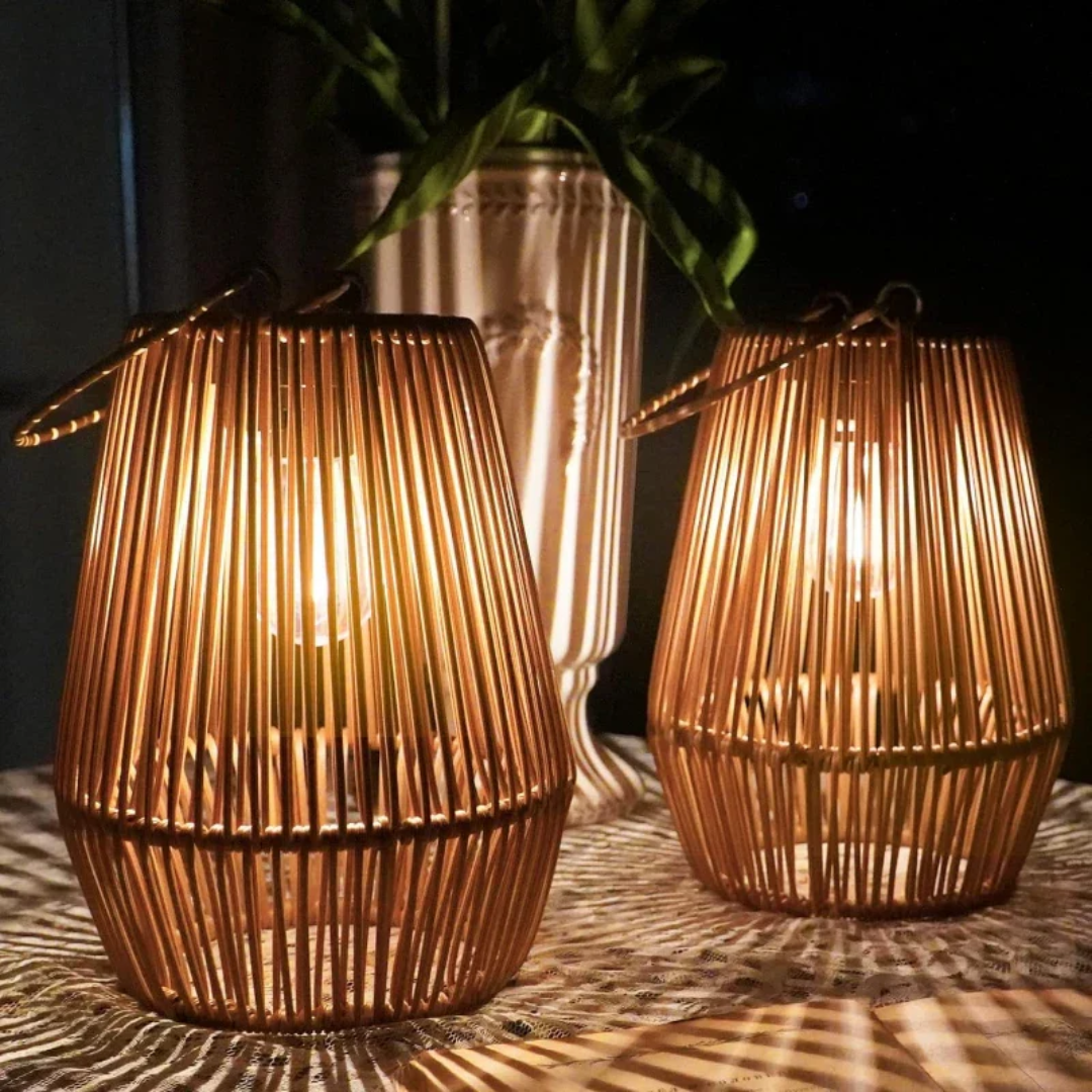 Håndvævet Solcellelampe til Haven