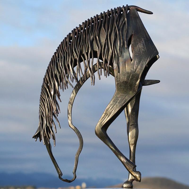 Havehesteskulptur i Metal til Udendørs Brug