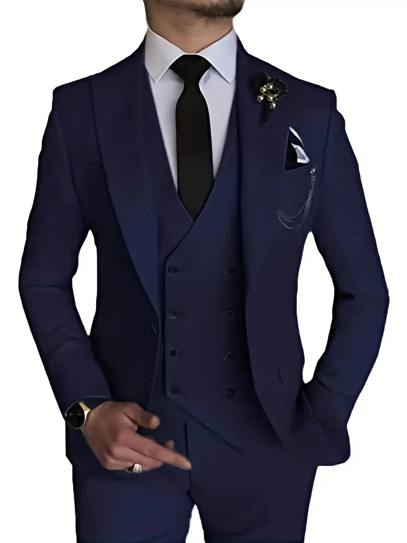 Herre 3-delt Jakkesæt med Blazer og Vest
