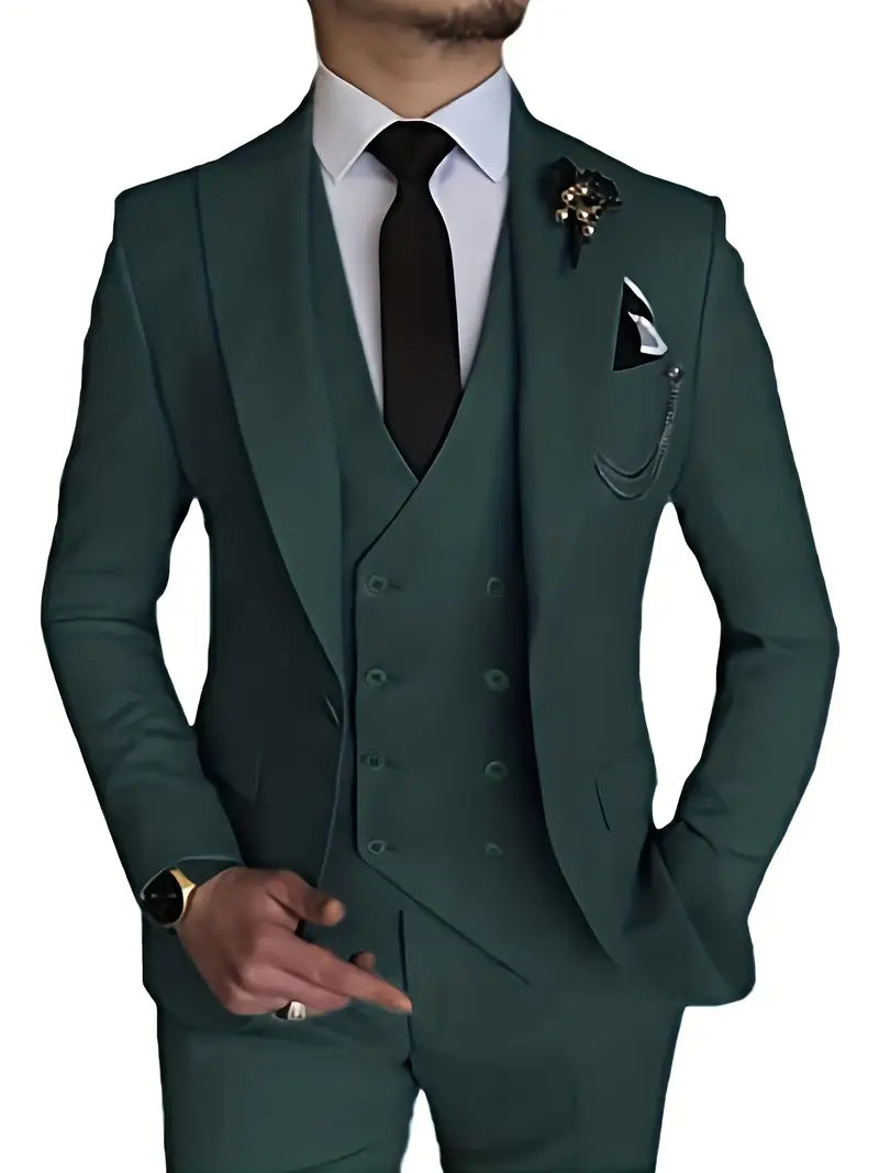 Herre 3-delt Jakkesæt med Blazer og Vest