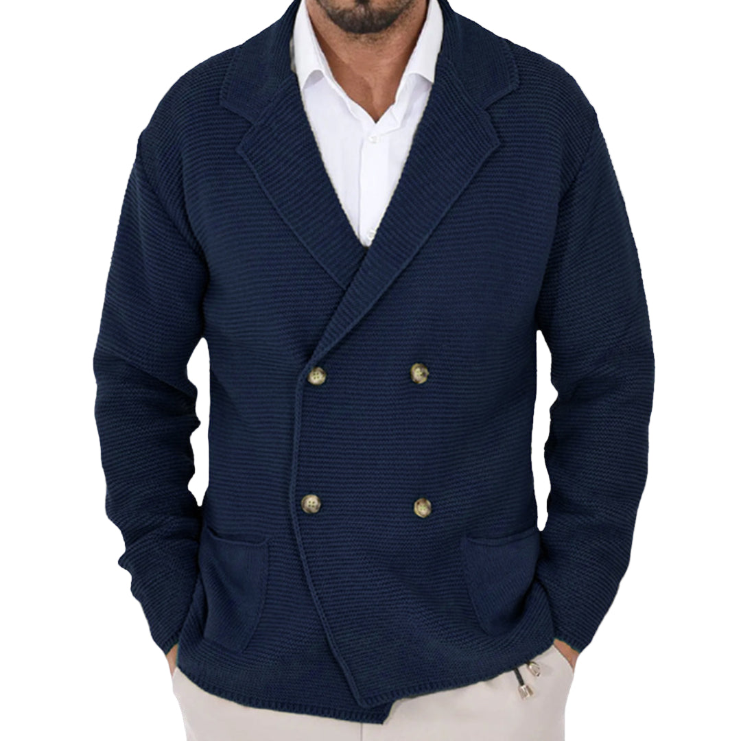 Herre Cardigan Dobbeltradet Blazer
