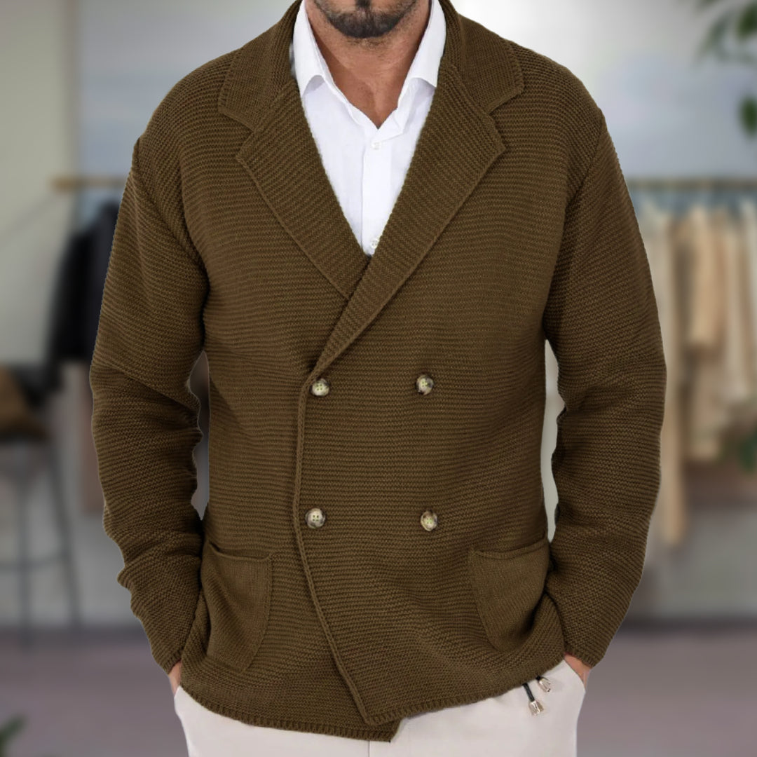 Herre Cardigan Dobbeltradet Blazer