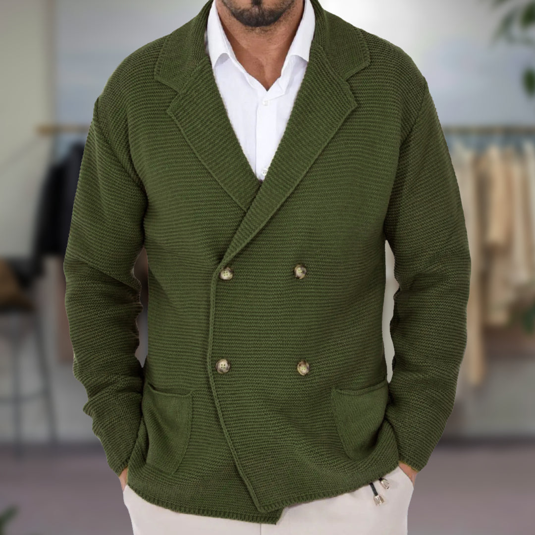 Herre Cardigan Dobbeltradet Blazer