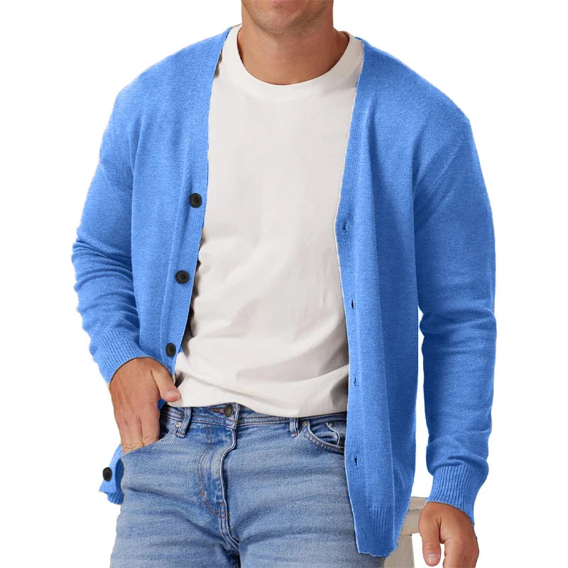 Herre Cardigan Strik V-Hals Langærmet Til Mænd Casual