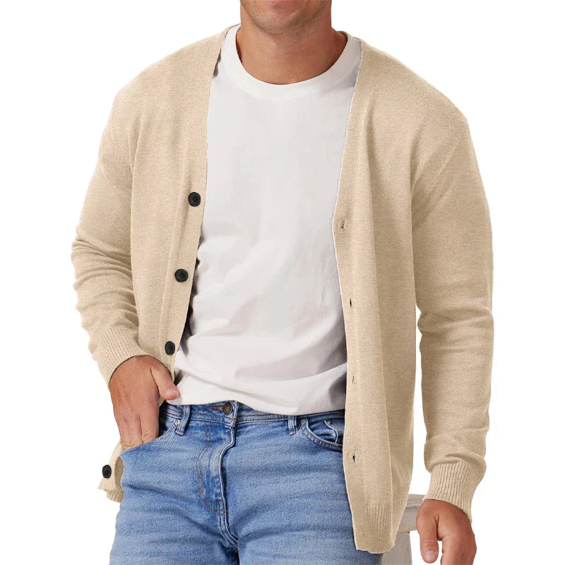Herre Cardigan Strik V-Hals Langærmet Til Mænd Casual