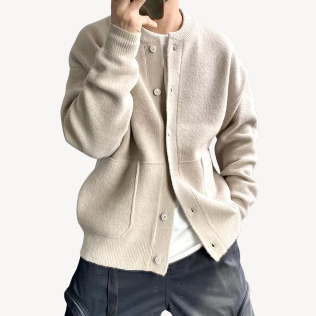 Herre Cardigan med Knap Front