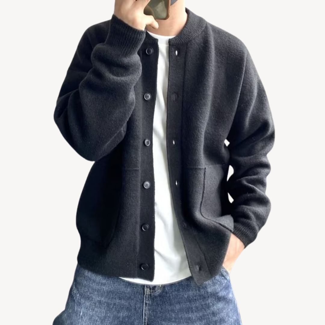 Herre Cardigan med Knap Front