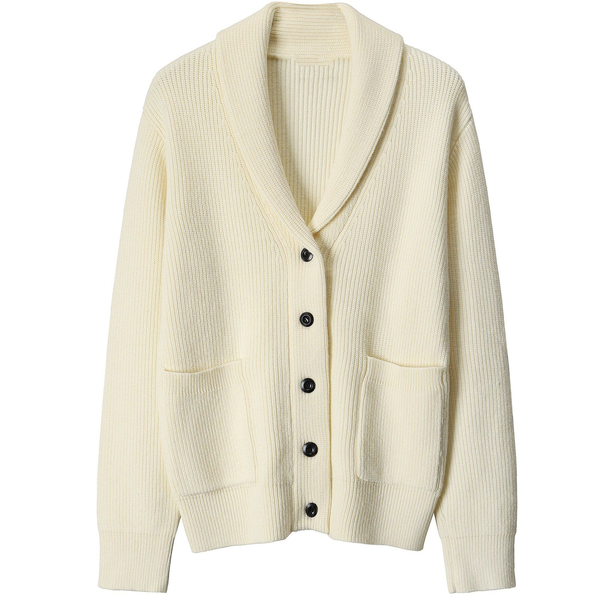 Herre Cardigan med Sjalkrave og Ribstrik