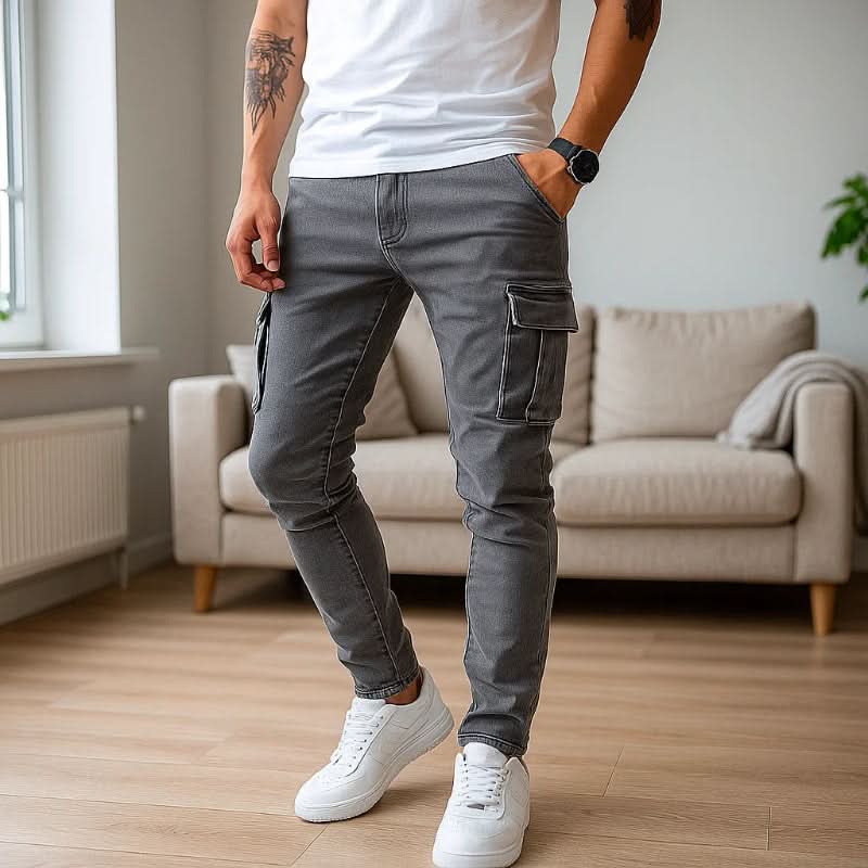 Herre Cargo Jeans Slim Fit Design
