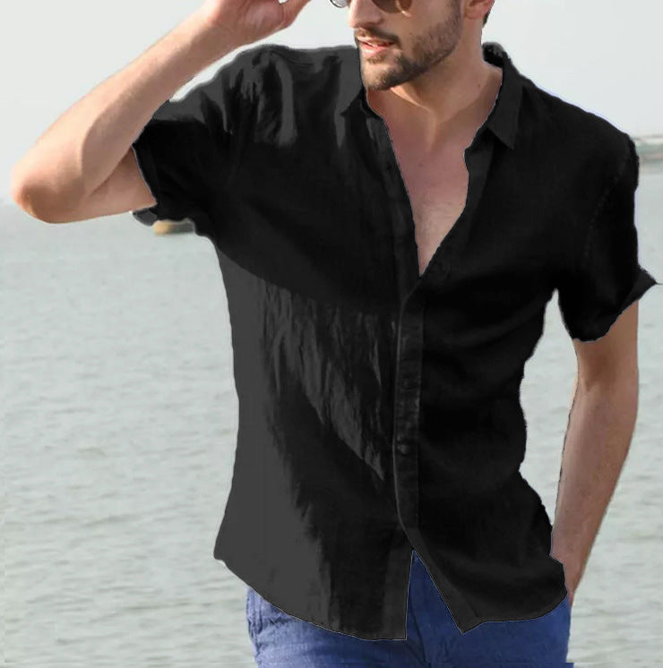 Herre Casual Skjorte Kort Ærme Button Down Krave