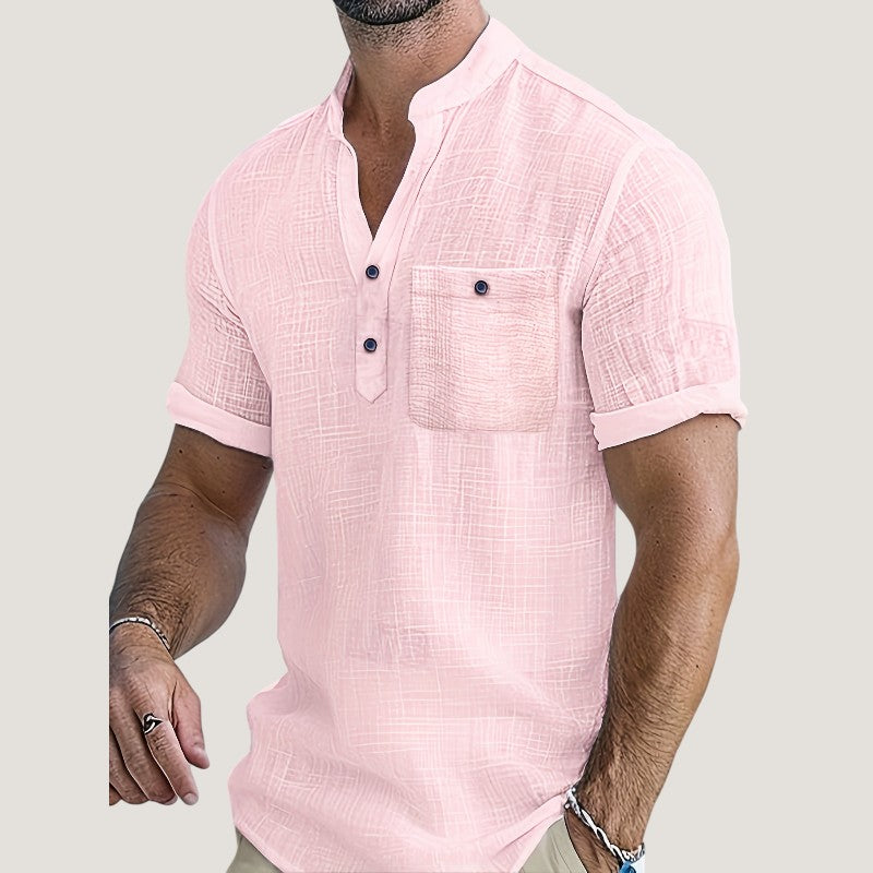 Herre Chemise Casual V-Hals Rayon