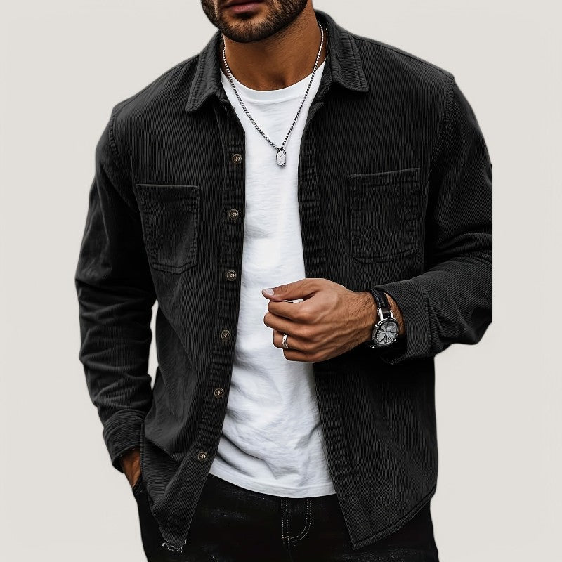 Herre Chemise Veste i Cordon Velour til Efterår