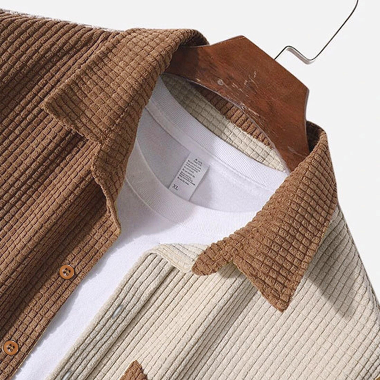 Herre Corduroy Sæt Skjorte og Shorts