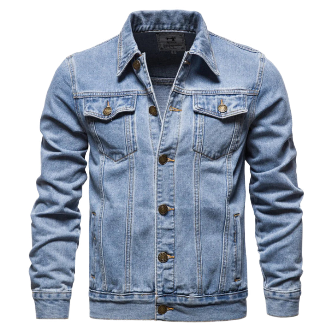 Herre Denim Jakke Vasket Design