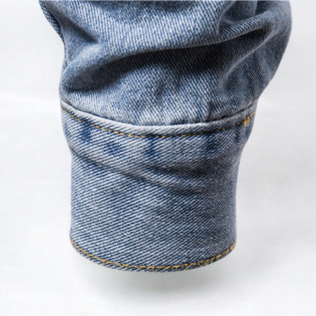 Herre Denim Jakke Vasket Design