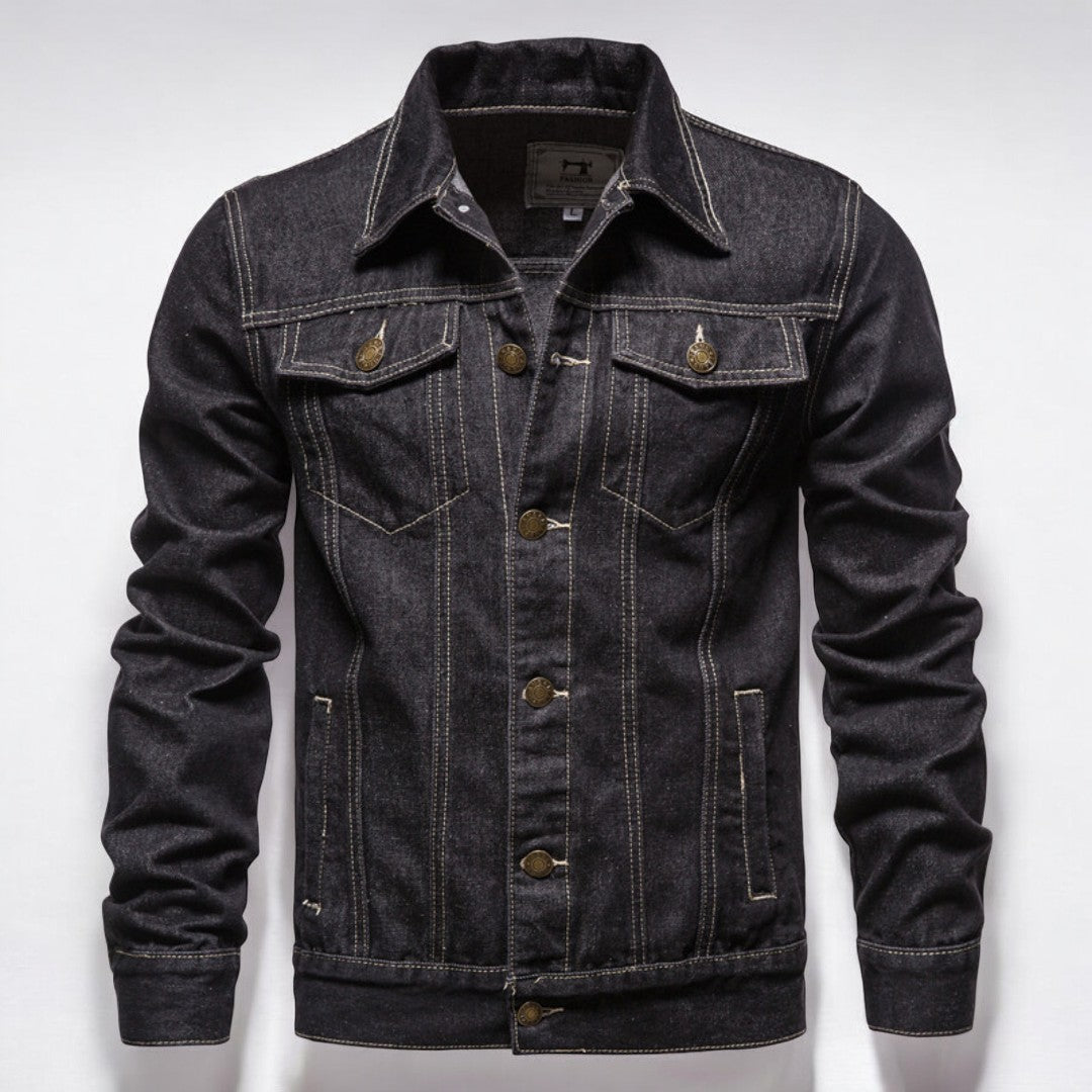 Herre Denim Jakke Vasket Design