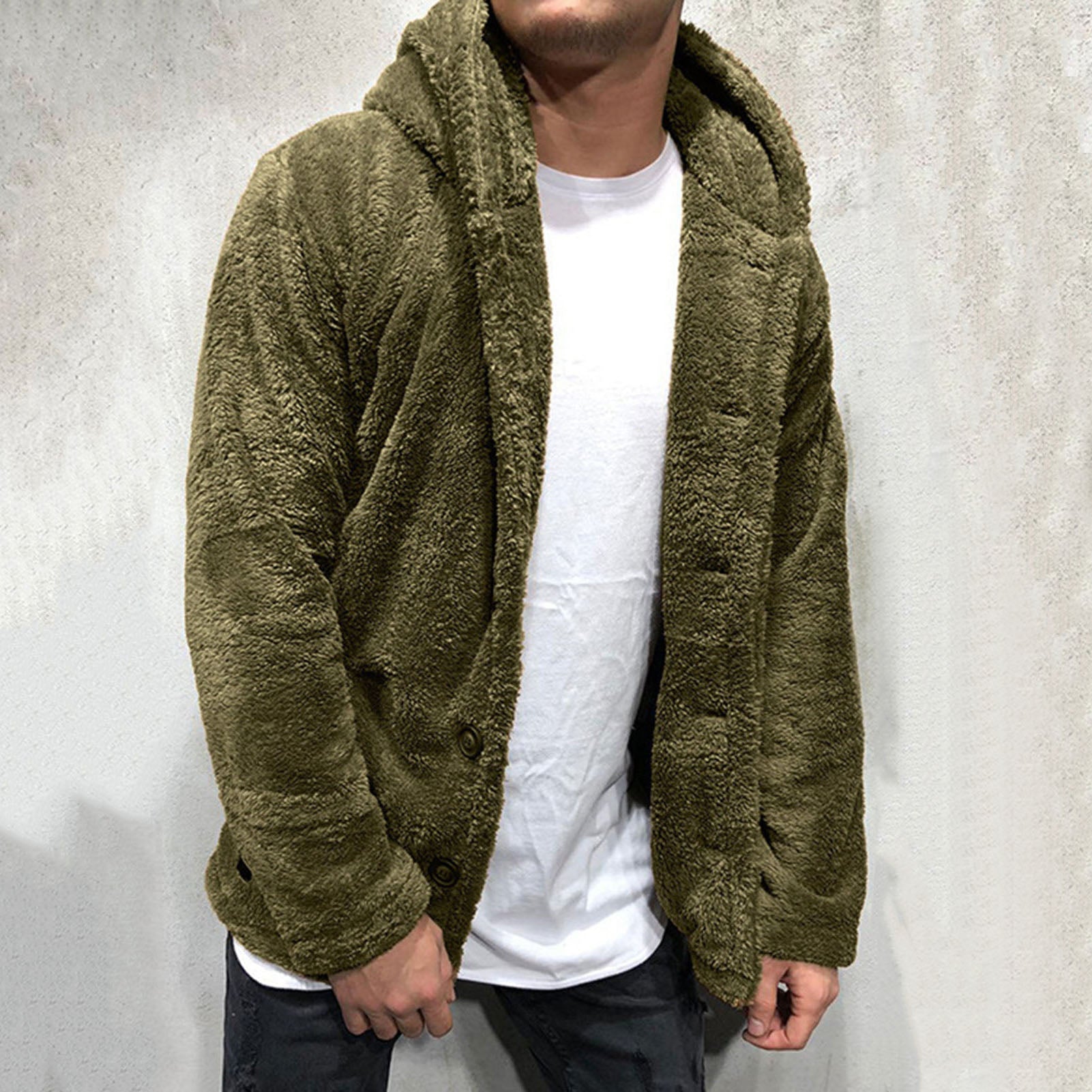 Herre Fleece Jakke Casual Stil
