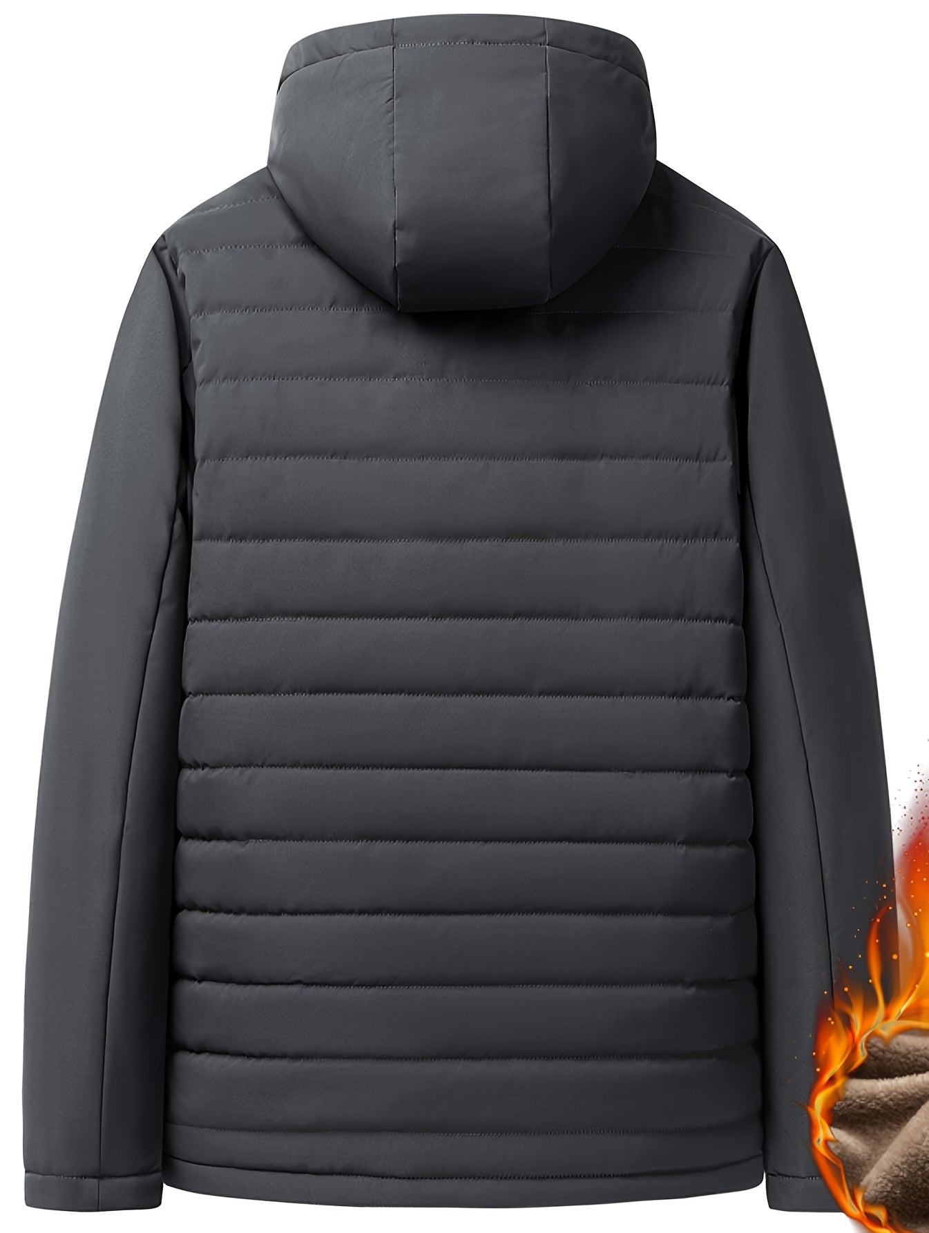 Herre Fleece Jakke med Hætte og Lynlås