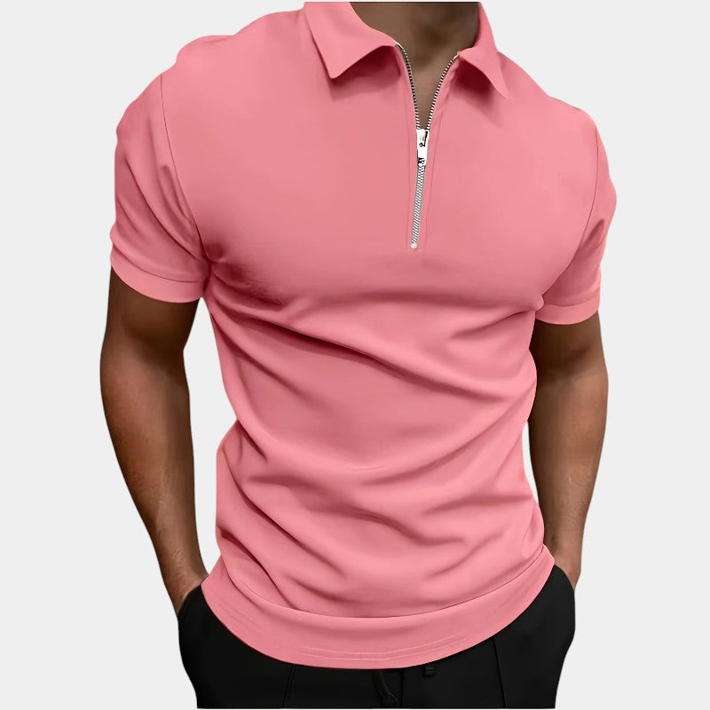 Herre Golf T-shirt Med Lynlås Strækbart