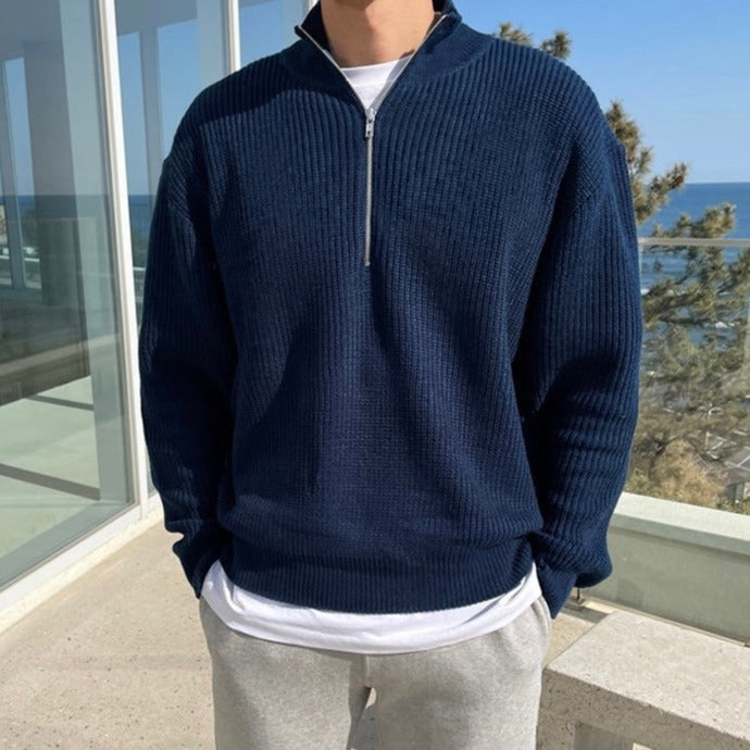 Herre Halvtrukket Sweater Tidløs Design