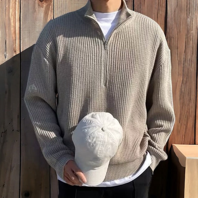 Herre Halvtrukket Sweater Tidløs Design