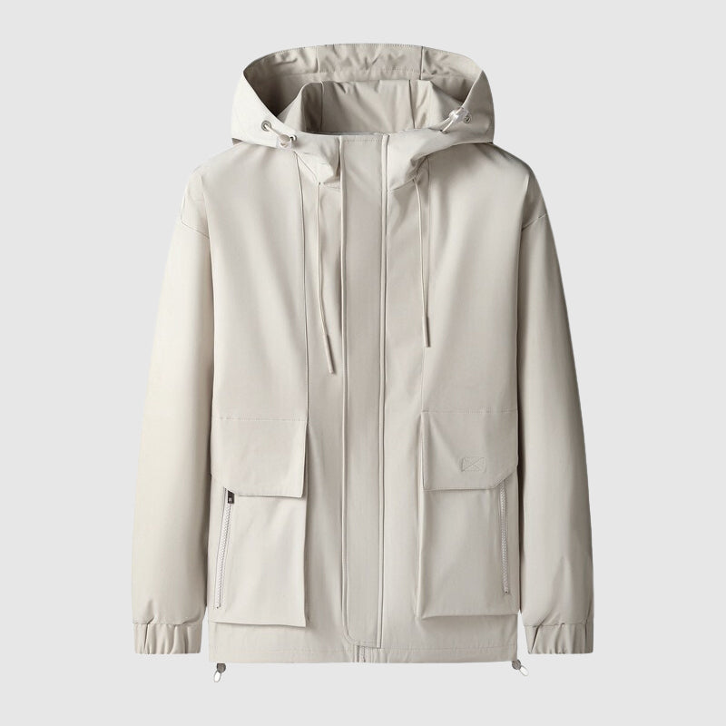 Herre Hooded Jakke Vandafvisende Med Lynlås