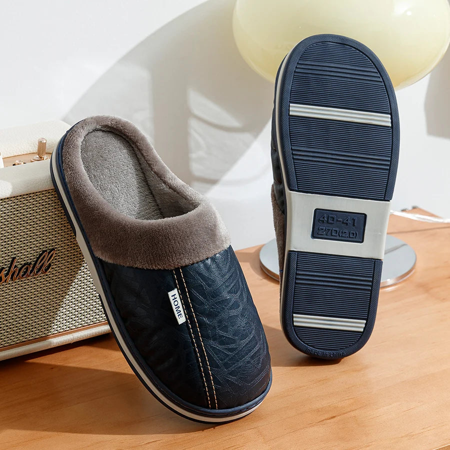 Herre Indendørs Sko Slip-On med Blødt Foder og Skridsikker Sål