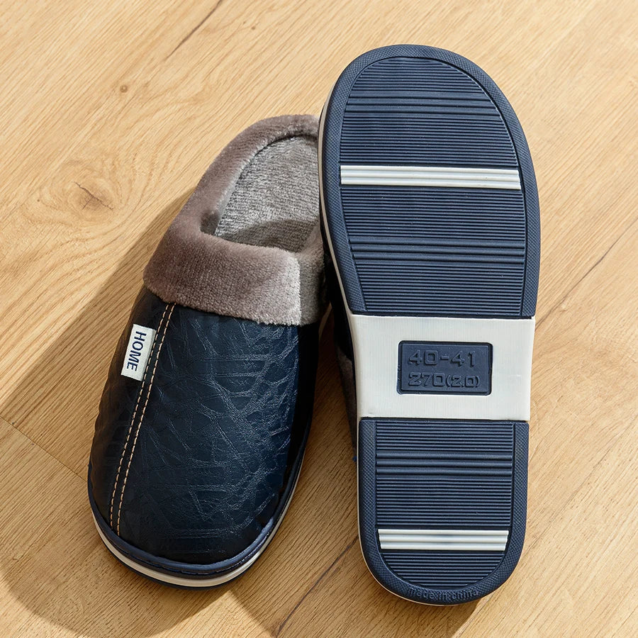 Herre Indendørs Sko Slip-On med Blødt Foder og Skridsikker Sål